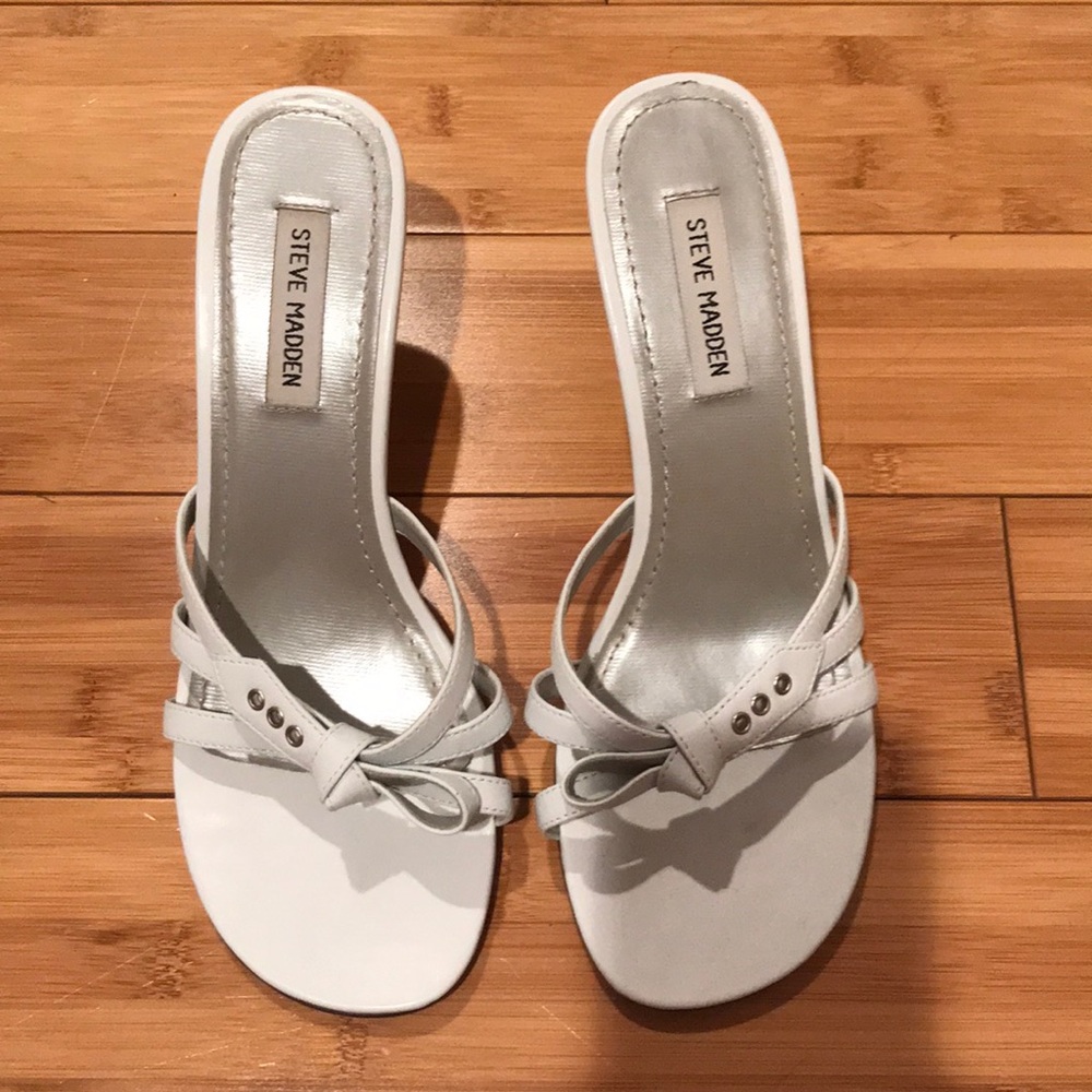 White Steve Madden kitten heels